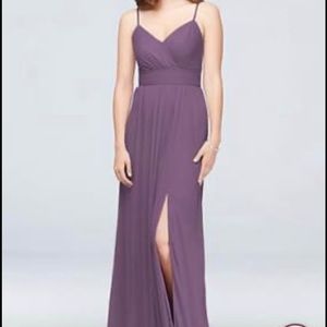 David’s Long Mesh V Neck Bridal Bridesmaid Dress (#F19944)
